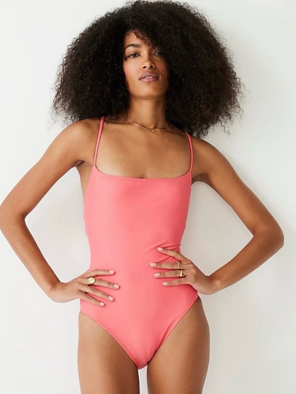 J.Crew Strappy Squareneck One Piece Swimsuit | Papaya | 8